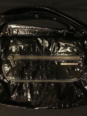 Patent Leather Black Tote Bag by MATT & NAT